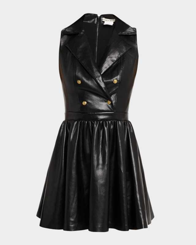Emmy Sleeveless Vegan Leather Mini Dress